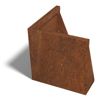 Muro de contenção de canto exterior em aço corten 50 x 50 cm (altura 50 cm)