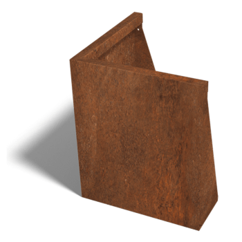 Muro de contenção de canto exterior em aço corten 50 x 50 cm (altura 60 cm)