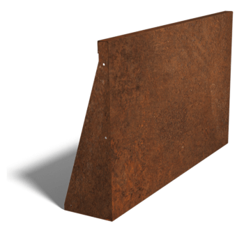 Muro de contenção reto de aço corten 100 cm (altura 60 cm)