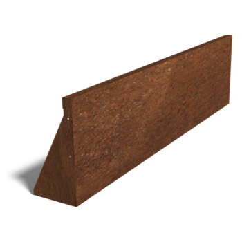 Muro de contenção reto de aço corten 100 cm (altura 40 cm)