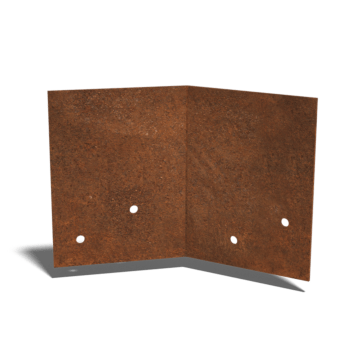 Placa de acoplamento aço corten 45º camada 12 - 15 cm