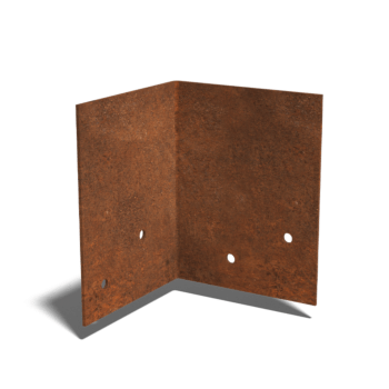 Placa de acoplamento aço corten 90º camada 12 - 15 cm