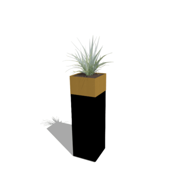 Plantenbak conjunto North Carolina preto & ouro 30 x 30 x 100 cm