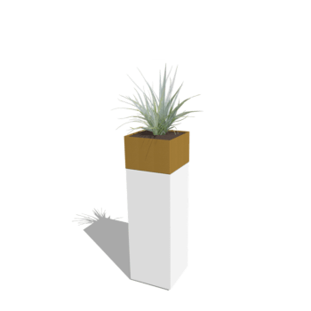 Plantenbak conjunto North Carolina branco & ouro 30 x 30 x 100 cm