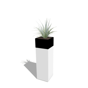 Plantenbak conjunto North Carolina branco & preto 30 x 30 x 100 cm