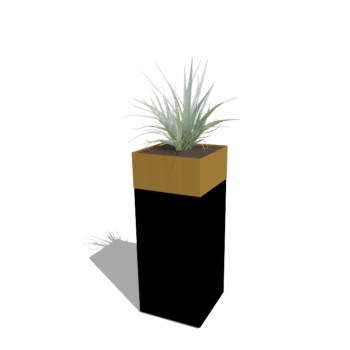 Plantenbak conjunto North Carolina preto & ouro 40 x 40 x 100 cm