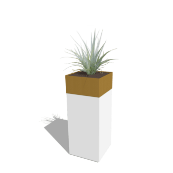 Plantenbak conjunto North Carolina branco & ouro 40 x 40 x 100 cm