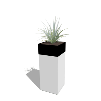 Plantenbak conjunto North Carolina branco & preto 40 x 40 x 100 cm