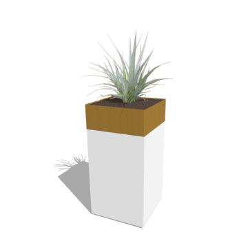 Plantenbak conjunto North Carolina branco & ouro 50 x 50 x 100 cm