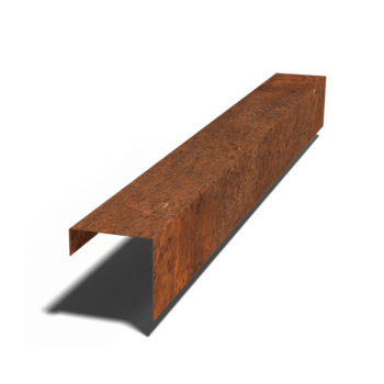 Perfil de sobreposto em aço corten 15 x 15 x 5 cm (comprimento 150 cm)