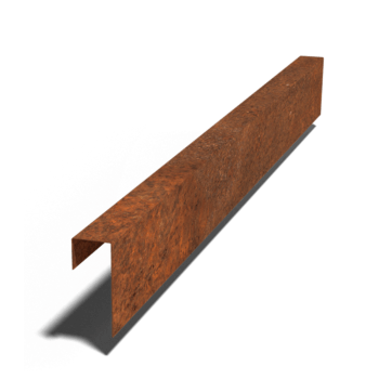 Perfil de sobreposto em aço corten 15 x 6 x 5 cm (comprimento 150 cm)