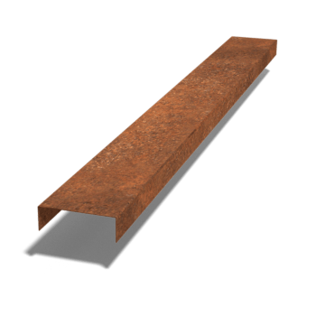 Perfil de sobreposto em aço corten 5 x 15 x 5 cm (comprimento 150 cm)