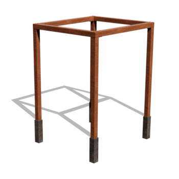 Pérgola quadrada em aço corten 224 x 200 cm