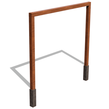 Pérgola reta em aço corten 300 cm