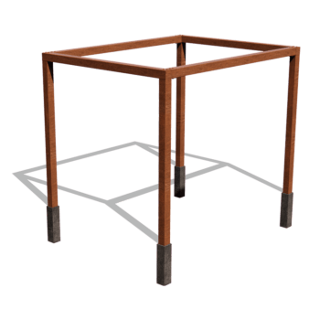 Pérgola quadrada em aço corten 324 x 250 cm