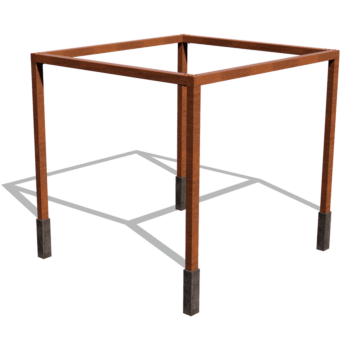 Pérgola quadrada em aço corten 324 x 300 cm