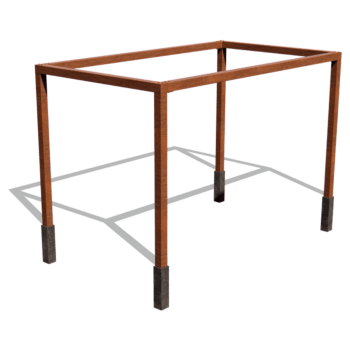 Pérgola quadrada em aço corten 424 x 250 cm
