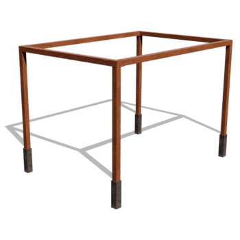 Pérgola quadrada em aço corten 424 x 300 cm