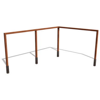 Pérgola de canto em aço corten 600 x 412 cm