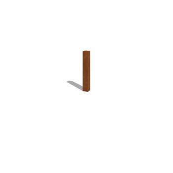 Poste para vedação de jardim em aço corten 80 cm