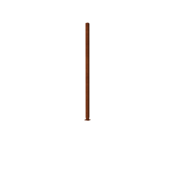 Vedação em aço corten H poste final com placa de base 190 x 6 x 6 cm