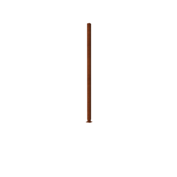 Vedação em aço corten H poste de canto com placa de base 190 x 6 x 6 cm