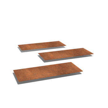Ladrilho retângulo em aço corten 60 x 25 cm