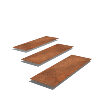 Ladrilho retângulo em aço corten 75 x 25 cm