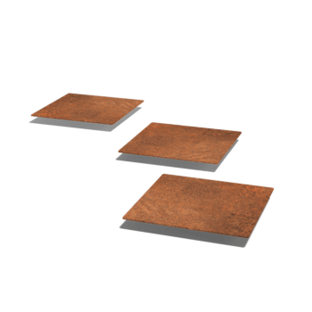Ladrilho quadrado em aço corten 30 x 30 cm