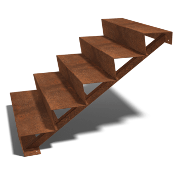 Escada em aço corten New York 5 degraus (largura 120 cm)