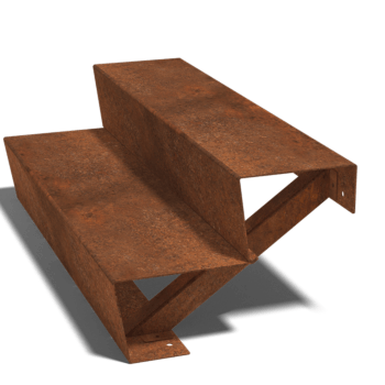 Escada em aço corten New York 2 degraus (largura 100 cm)