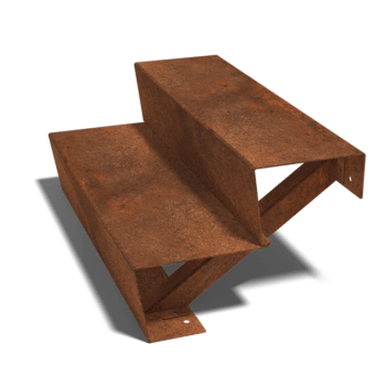 Escada em aço corten New York 2 degraus (largura 80 cm)