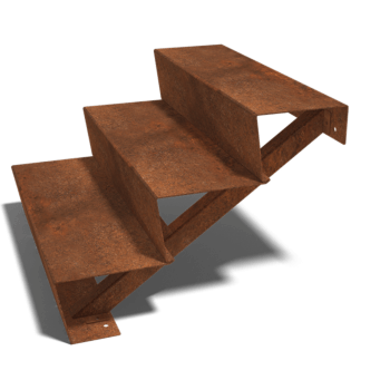 Escada em aço corten New York 3 degraus (largura 80 cm)