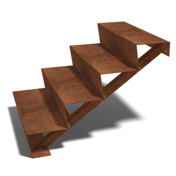 Escada em aço corten New York 4 degraus (largura 80 cm)