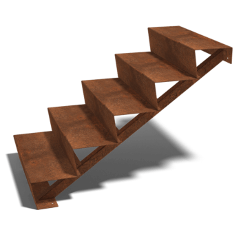 Escada em aço corten New York 5 degraus (largura 80 cm)