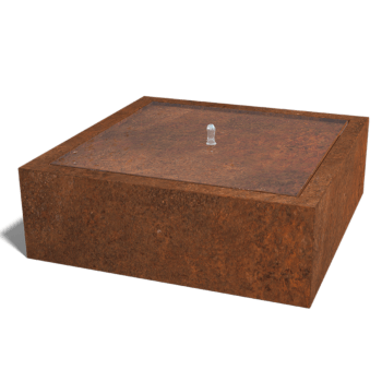 Fonte de água em aço corten 120 x 120 x 40 cm