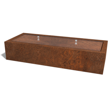 Fonte de água em aço corten 200 x 80 x 40 cm