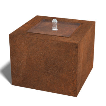 Fonte de água em aço corten 50 x 50 x 40 cm