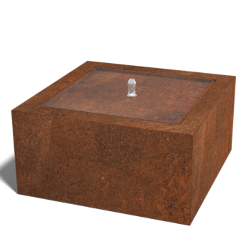 Fonte de água em aço corten 80 x 80 x 40 cm