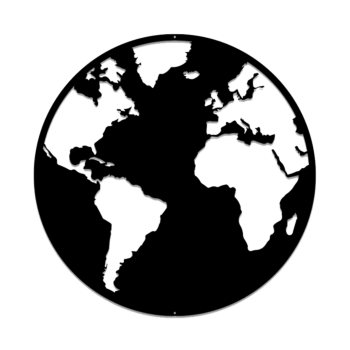 Decoração de parede em metal Mapa-mundo