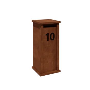 Caixa de correio em aço corten - Arizona S - 40 x 40 x 100 cm