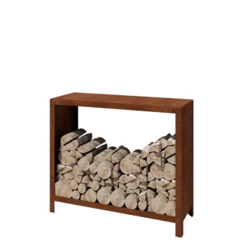 Abrigo para lenha em aço corten - Indiana - 120 x 40 x 100 cm