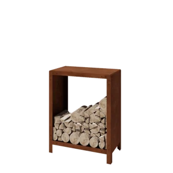 Abrigo para lenha em aço corten - Indiana - 80 x 40 x 100 cm