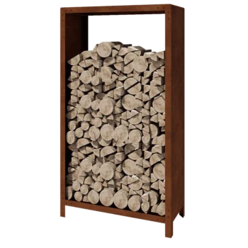 Abrigo para lenha em aço corten - Indiana - 100 x 40 x 180 cm