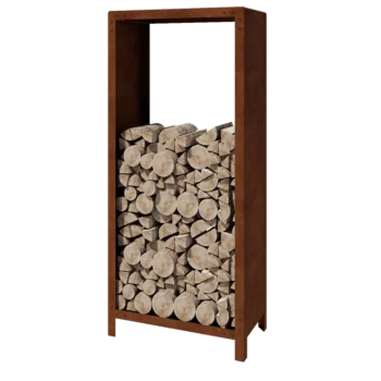 Abrigo para lenha em aço corten - Indiana - 80 x 40 x 180 cm