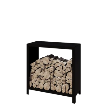 Abrigo para lenha em aço - Indiana - 100 x 40 x 100 cm - RAL9005 fosco (preto)