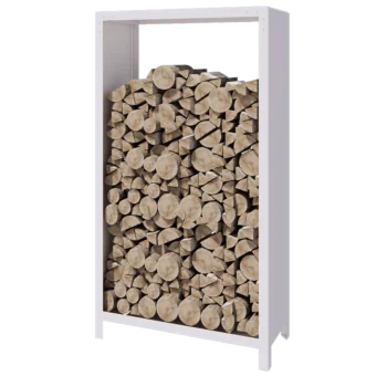 Abrigo para lenha em aço - Indiana - 100 x 40 x 180 cm - RAL9010 fosco (branco)