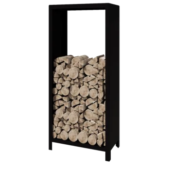 Abrigo para lenha em aço - Indiana - 80 x 40 x 180 cm - RAL9005 fosco (preto)