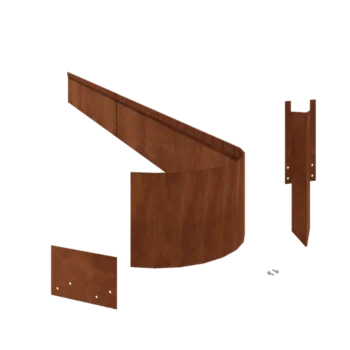 Bordadura em aço corten - Achatada FLEX - Altura 23 cm - Conjunto completo 24 metro