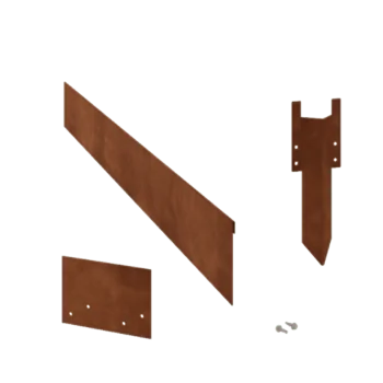 Bordadura em aço corten - Achatada - Altura 13 cm - Conjunto completo 15 metro